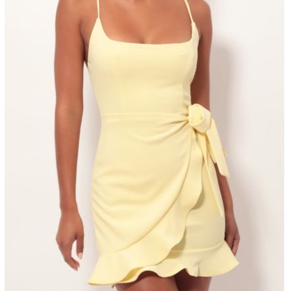 Lucy in the Sky Dresses Light Yellow Wrap Dress Poshmark